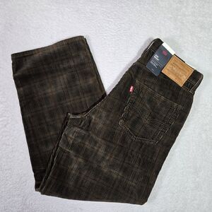 Levis Premium 578 Baggy Corduroy Mens 32x32 Jeans Brown Ennis Plaid Pants